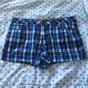 Blue Plaid Shorts